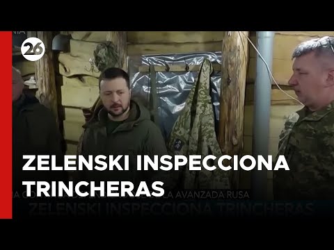 Zelenski inspecciona trincheras y fortificaciones en el noreste de Ucrania