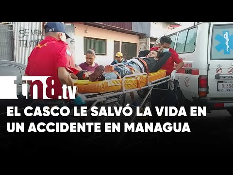 Imprudencia de caponero provoca accidente con motorizado en Managua - Nicaragua