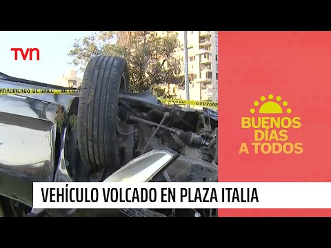 La sacaron barata: Conductora ebria termina con su vehículo volcado en Plaza Italia