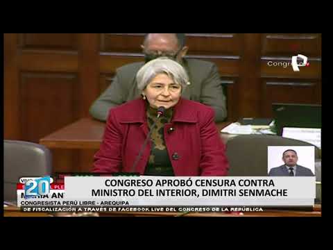 Congreso aprueba censura al ministro del Interior, Dimitri Senmache (1/2)