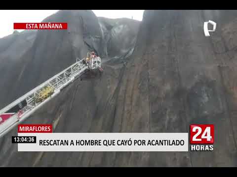 Miraflores: rescatan a hombre que cayó en acantilado de la Costa Verde