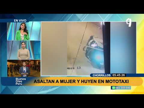 Violento robo en Chorrillos: tres sujetos en una mototaxi asaltan a mujer