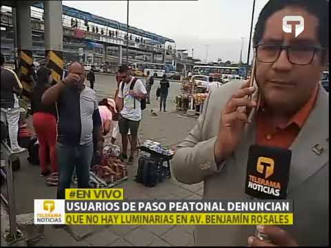 Usuarios de paso peatonal denuncian que no hay iluminarias en av. Benjamín Rosales