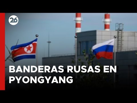 COREA DEL NORTE | Banderas rusas vistas en Pyongyang