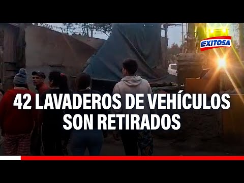 SJL: 42 lavaderos de vehículos son retirados de los espacios públicos del KM. 4.5 de Ramiro Priale