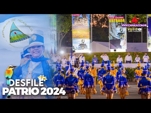 Comandante Daniel Ortega y Compañera Rosario Murillo presiden acto del Desfile Patrio 2024