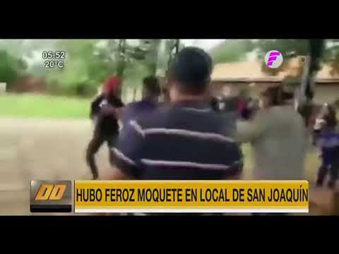Feroz pelea en local de votación de San Joaquín