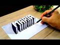 Dibujo 3D  Cуmo Hacer LETRAS en 3D  Nombre MARIA con Efecto de Profundidad