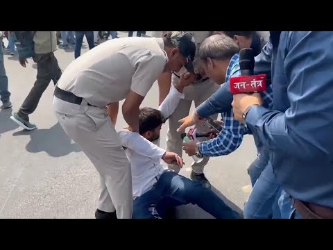 Supporters of arrested Indian opposition politician protest in New Delhi