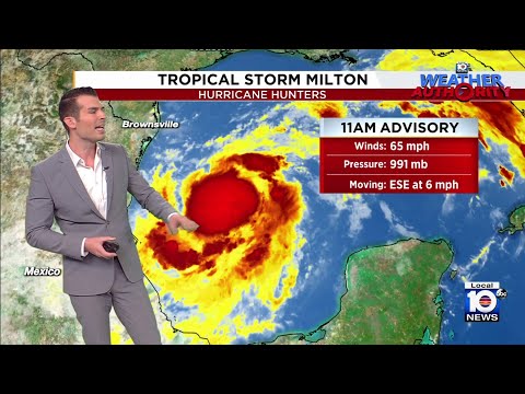 Hurricane hunters fly over Tropical Storm Milton