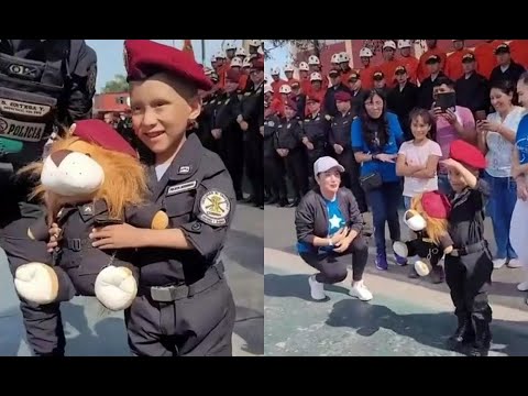 Niño con cáncer cumple su sueño de ser un policía por un día