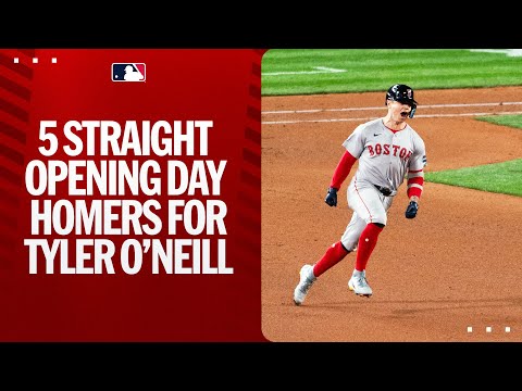 Tyler ONeill becomes the first player in HISTORY to homer in 5 STRAIGHT OPENING DAY games!