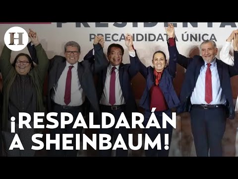 Con Mario Delgado, Marcelo Ebrard y Ricardo Monreal; anuncia equipo de campaña de Claudia Sheinbaum