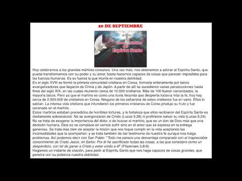 LOS CINCO MINUTOS DEL ESPI?RITU SANTO 20 DE SEPTIEMBRE