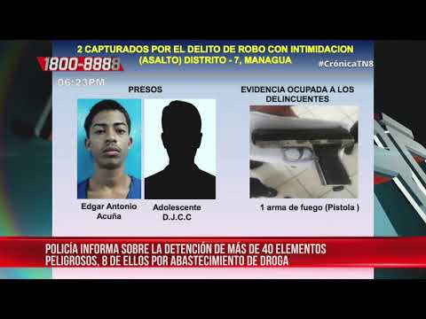 Policía de Nicaragua presenta a casi media centena de delincuentes