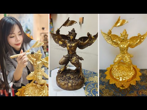 泰國國寶級工藝翻新神像佛像神像貼金鷹神御僧龍婆屈啦鷹