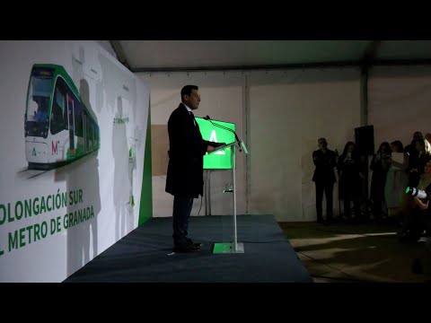 Moreno coloca la primera piedra de la prolongación sur del Metro de Granada