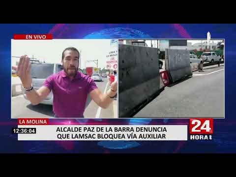 La Molina: Paz de la Barra denuncia bloqueo de vía auxiliar habilitada a lado de peaje (1/2)