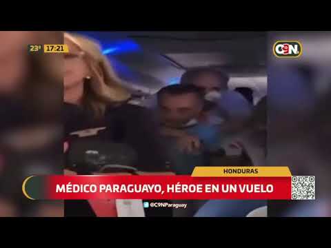 Médico paraguayo, héroe en un vuelo