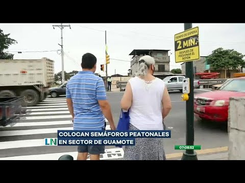 Colocan semáforos peatonales al noroeste de Guayaquil