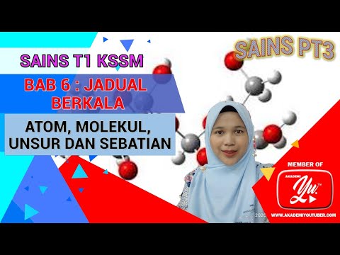 SAINS TING. 1 : BAB 6 JADUAL BERKALA : PENGELASAN UNSUR |ATOM, MOLEKUL, UNSUR DAN SEBATIAN