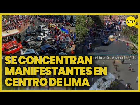 Protesta en Lima: Manifestantes se dirigen a la avenida Arequipa
