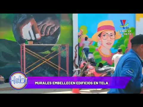 Murales embellecen edificios en Tela