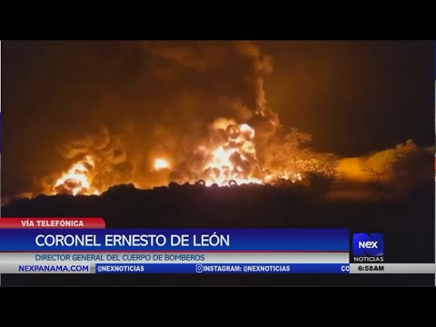 El Coronel Ernesto De León explica la situación con el incendio en Cerro Patacón