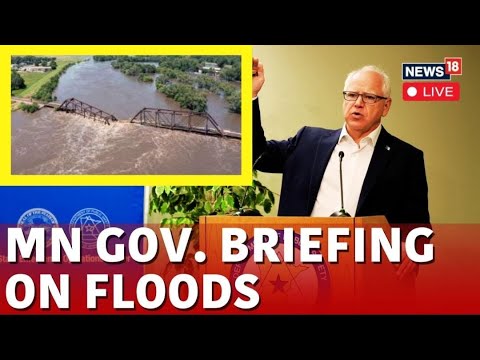 Live: Minnesota Gov Tim Walz Gives An Update On Flooding In The State | News18 Live | N18G