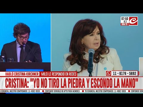 Así fue el fuerte cruce entre Javier Milei y Cristina Kirchner tras sus críticas a su gestión