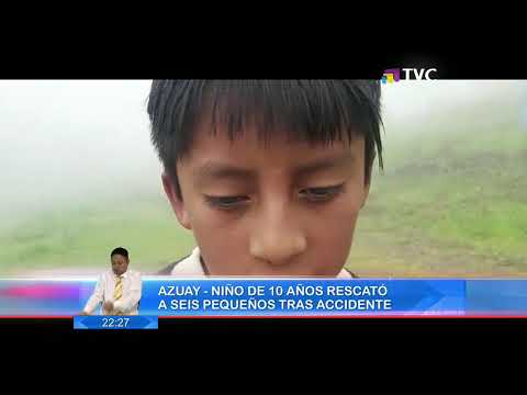 Azuay: Niño de 10 años rescató a seis pequeños tras accidente