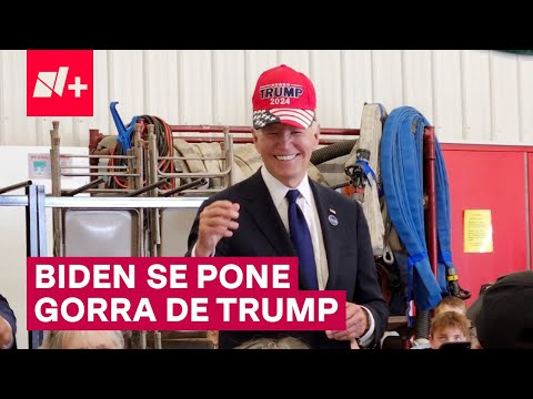 La graciosa conversación que llevó a Biden a ponerse una gorra de Trump - N+