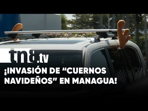 ¡Invasión de «cuernos navideños» con los vehículos en Managua!