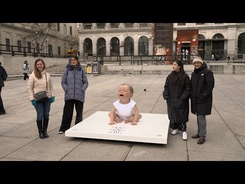 Un bebé llora para pedir una ley que regule la lactancia materna en espacios públicos