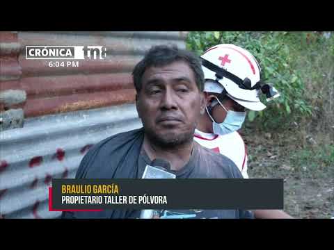 Fuerte explosión en un taller de pólvora en una comarca de Masaya - Nicaragua