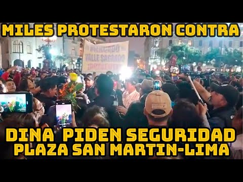 POBLADORES DE SAN JUAN DE LURIGANCHO PROTESTARON EN PLAZA SAN MARTIN DE LA CAPITAL PERUANA ..