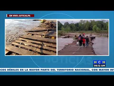 El paso de San Pedro la Joya en Olancho se ve interrumpido por crecida de rio