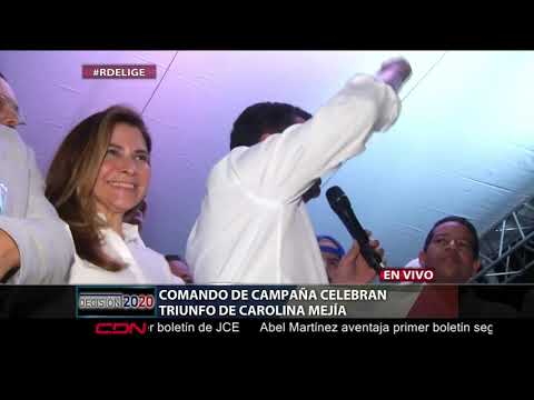 Comando de campaña celebran triunfo de Carolina Mejía