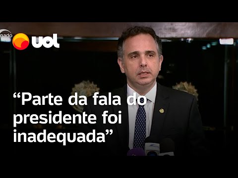 Pacheco diz que parte de fala de Lula foi ‘inadequada’, mas que ‘nada abala a relação’ entre eles