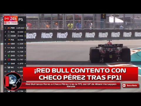 Red Bull lanza flores a Checo Pérez tras la FP1 del GP de Miami Versappen Batalla