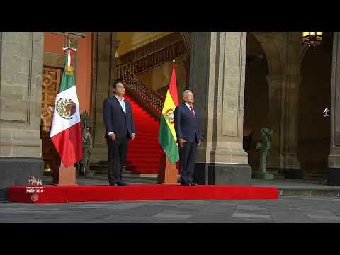 Ceremonia de bienvenida al presidente del Estado Plurinacional de Bolivia, Luis Arce Catacora