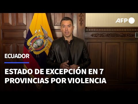 Ecuador declara estado de excepción en 7 de las 24 provincias por escalada de violencia | AFP