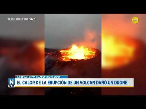 Islandia: el calor de la erupción de un volcán dañó un drone ?N20:30?11-04-24