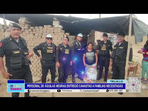 Trujillo: personal de Águilas Negras entregó canastas a familias necesitadas