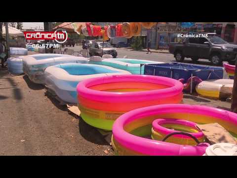 Vendedores ofertan piscinas a precios económicos en sector de Rubenia – Nicaragua