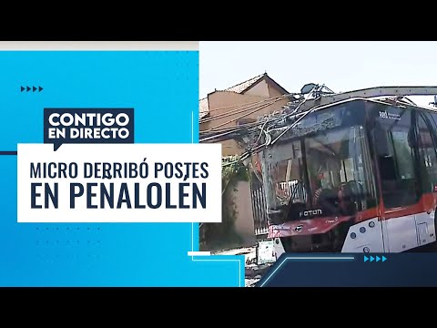 DERRIBÓ CABLES ELÉCTRICOS: Micro intentó zafar y terminó chocando postes - Contigo en Directo