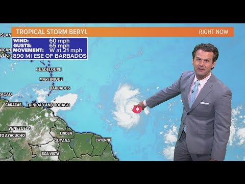 Tracking Tropical Storm Beryl: The latest timeline