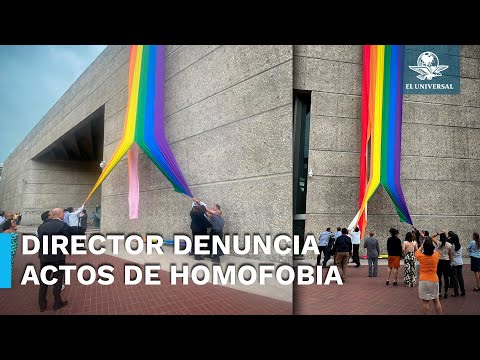 Empleados rompen banderas LGBT en sede del Infonavit