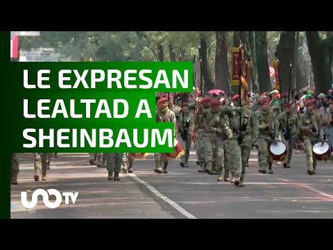 Fuerzas Armadas expresan lealtad a Sheinbaum durante desfile militar.