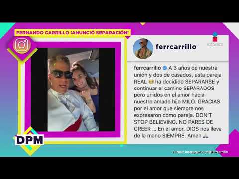 Fernando Carrillo anuncia separación de su esposa | De Primera Mano